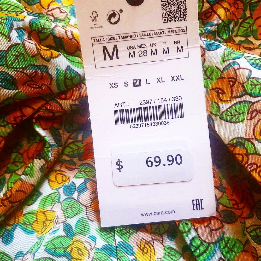 ZARA floral wide leg pants With tie NWT - Picture 11 of 16